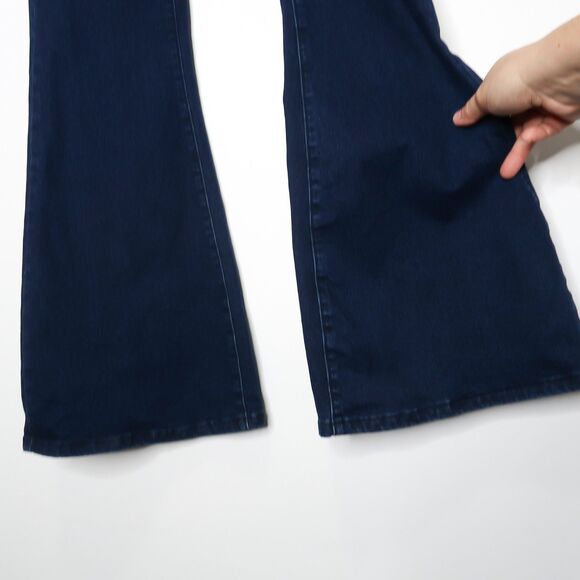 PrettyLittleThing Jeans Womens 6 Indigo Blue Flare Stretch Denim 70s Festival - Picture 10 of 12